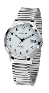 A12-50,Herrenuhr,Stahlgehäuse Stahlband Mineralglas Datum 5 bar geschützte Krone ∅ 36 mm