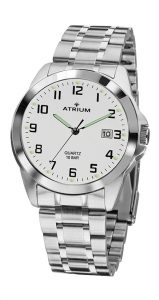 A16-30,Herrenuhr,Stahlgehäuse Stahlband Faltschließe Mineralglas Datum 10 bar geschützte Krone ∅ 39 mm
