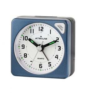 A902-5,Quarzwecker Obenabsteller Snooze Licht ansteigendes Wecksignal Größe: 5,5 x 5,5 cm,blau